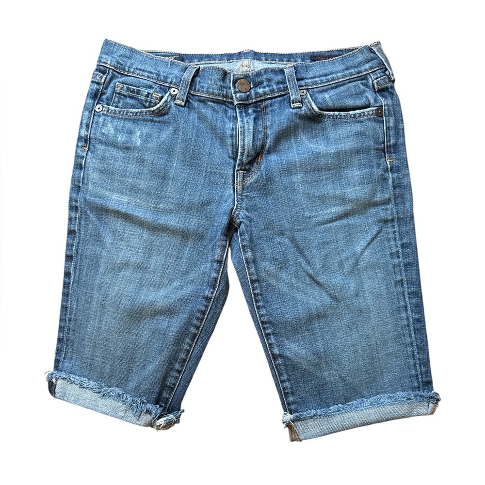 CITIZENS OF HUMANITY Classic Bardot #140 Blue Denim Women's Capri Shorts